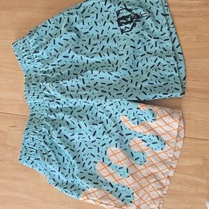 Ice Cream pattern- mint green baseball lifestyle shorts for boys
